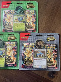 New TCG Pokemon Ascended Heroes 3-Pack Blister Bundle (1) Larry (2)Erika 🔥 - Image 3