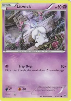 Pokemon - Litwick - 41/119 - Common - XY - Phantom Forces - Heavily Played - Image 1