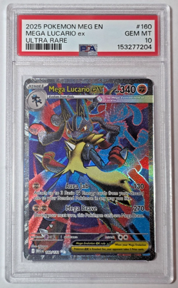 Pokemon TCG Mega Lucario ex 160/132 Ultra Rare Full Art PSA 10 GEM MT - Image 1