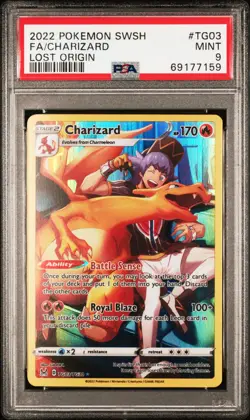 2022 Pokemon Sword & Shield Lost Origin Fa/Charizard Lost Origin #TG03 PSA 9 - Image 1