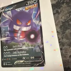 Pokemon Gengar V Ultra Rare Single Strike 156/264 Fusion Strike Holo 210 HP Card - Image 3