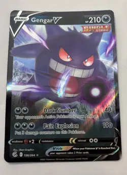Pokemon TCG Fusion Strike Gengar v Holo Ultra Rare Card 156/264 - Image 1
