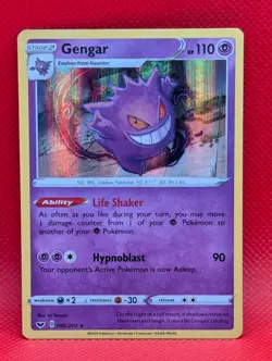 GENGAR 085/202 (PRINT ERROR) HOLO R SWORD & SHIELD POKEMON NM/M GENGAR - Image 1