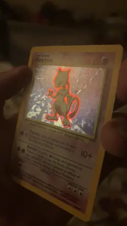 MEWTWO 10/102 - Holo RARE - VINTAGE WOTC POKEMON CARD - BASE SET - MP/HP - Image 3