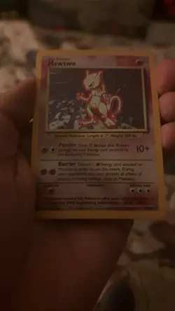 MEWTWO 10/102 - Holo RARE - VINTAGE WOTC POKEMON CARD - BASE SET - MP/HP - Image 4