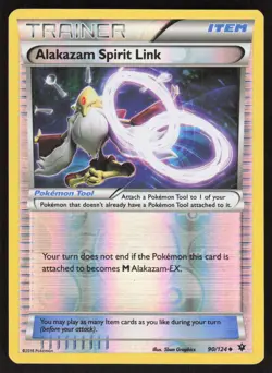 Alakazam Spirit Link 90/124 Uncommon Fates Collide Pokemon Reverse Holo NM - Image 1