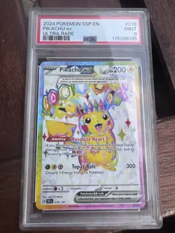 2024 Pokemon Surging Sparks Pikachu Ex #219/191 PSA 9 - Image 1
