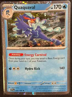 Pokemon - Quaquaval 054/198 - Scarlet & Violet Cosmos Holo - DMG - Image 1
