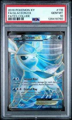 2016 POKEMON FATES COLLIDE GLACEON EX #116 FULL ART PSA 10 GEM MINT #126418760 - Image 1