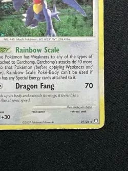 Pokemon Garchomp 9/123 Mysterious Treasures Holo Rare Stage 2 HP130 English 2007 - Image 5