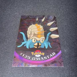 Omastar #139 - SILVER HOLO - BLUE LOGO - TV Series 3 - TOPPS POKEMON CARD - NM - Image 1