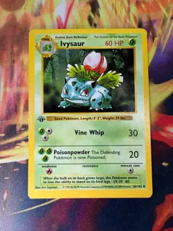 Ivysaur 30/102 LP-NM Uncommon 1st Edition Base Set 1999 Pokemon TCG - Image 1
