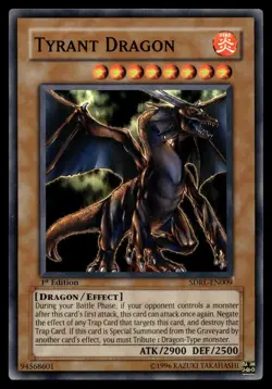 TYRANT DRAGON SDRL-EN009 COMMON RISE OF THE DRAGON LORDS STRUCTURE DECK YU-GI-OH - Image 1