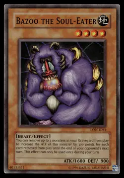 BAZOO THE SOUL-EATER LON-064 SUPER RARE LABYRINTH OF NIGHTMARE YU-GI-OH - Image 1
