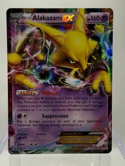 Alakazam EX 25/124 Fates Collide Ultra Rare Holo Pokemon Card LP - Image 1