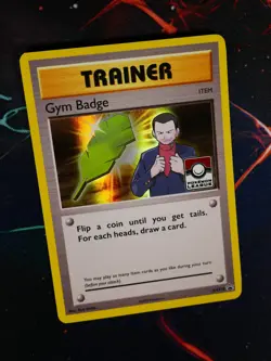 NM Pokemon (Giovanni) GYM BADGE Card XY BLACK STAR PROMO Set XY210 League Holo - Image 1