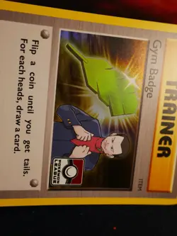 NM Pokemon (Giovanni) GYM BADGE Card XY BLACK STAR PROMO Set XY210 League Holo - Image 2