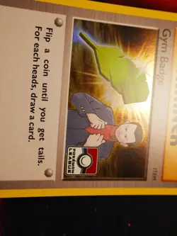 NM Pokemon (Giovanni) GYM BADGE Card XY BLACK STAR PROMO Set XY210 League Holo - Image 3