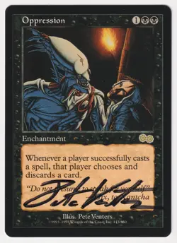 Signed Oppression Proof LP Urza's Saga Artist Pete Venters 1998 MTG Magic AP! - Image 1
