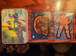2 MTG: Teenage Mutant Ninja Turtles Tin Stickers. Krang And Turtles In Sewer. - Image 1