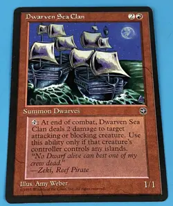 MTG Magic The Gathering Dwarven Sea Clan Homelands NM Near Mint Red Rare - Image 1