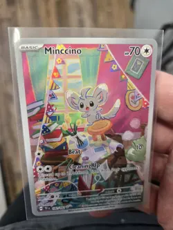 2024 Pokemon Minccino #182/162 Temporal Forces Illustration Rare Holo Mint - Image 1