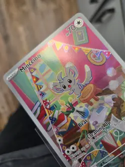 2024 Pokemon Minccino #182/162 Temporal Forces Illustration Rare Holo Mint - Image 3