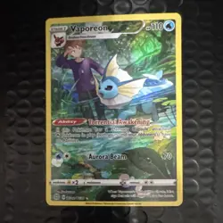 Pokemon Vaporeon Brilliant Stars TG02/30 Ultra Rare Holo HP110 Aurora Beam - Image 1