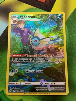 2022 Pokemon Brilliant Stars Trainer Gallery Vaporeon #TG02/TG30 LP - Image 1