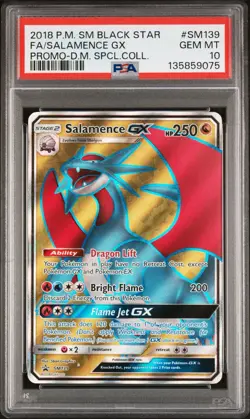2018 Pokemon Sm Black Star Promo #SM139 Salamence Gx PSA 10 Low Population! - Image 1