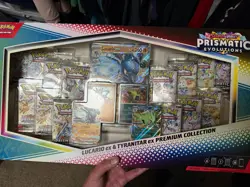 Pokemon Prismatic Evolution Lucario and Tyranitar Premium Collection Sealed - Image 1
