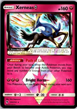 Xerneas ◇ 144/214 Prism Star Rare Lost Thunder Pokemon Holo NM/M - Image 1