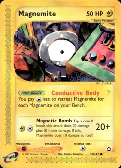 Pokemon Magnemite (91) Aquapolis 091/147 Light Play LP+ or Better - Image 1
