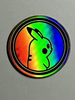 Pokemon TCG Pikachu Gold Rainbow Jumbo Coin (NM) Sword & Shield 2022 - Image 1