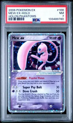 2006 Pokemon MEW EX #100/110 EX Holon Phantoms Ultra Rare English PSA 7 - Image 1