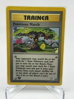 Vintage Pokemon TCG Neo Genesis - Poke March 102/111 1st Edition Common Trainer - Image 1