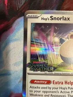 Hop's Snorlax (Prerelease) - Pokemon TCG SV09 #184 Black Star Promo LP+ - Image 2