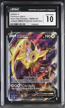 2023 Pokemon Black Star Promo #SWSH183 Jolteon V Gem Mint CGC 10 - Image 1