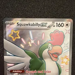 Squawkabilly ex 223/091 Shiny Ultra Rare Paldean Fates Pokemon Holo Near Mint - Image 2