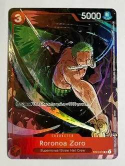 2023 One Piece Roronoa Zoro Gift Collection (Alt Art) ST01-013 Promo Foil Card - Image 1