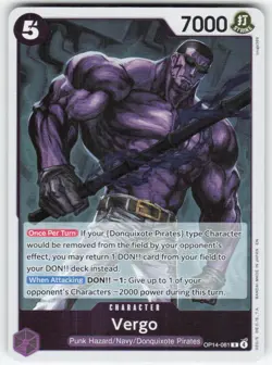 Vergo OP14-061 Rare The Azure Sea's Seven One Piece Foil Near Mint - Image 1