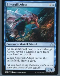 Magic the Gathering MTG Rivals of Ixalan Silvergill Adept #53 Buy 2 Get 1 - Image 1