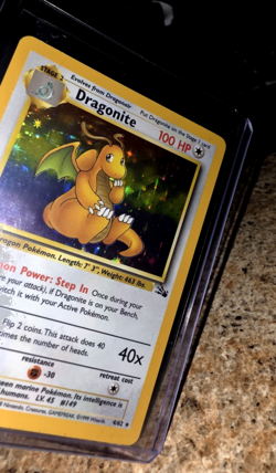 Fossil Dragonite Holo 4/62 Vintage Pokemon Card LP Clean Holo - Image 2