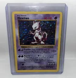 Pokemon TCG Mewtwo Base Set Shadowless 10/102 Holo Rare Unlimited Card WOTC 1999 - Image 1