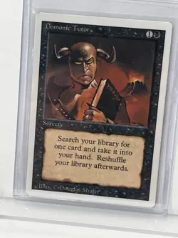 MTG - Demonic Tutor Revised Edition Sorcery Black Uncommon Douglas Shuler - Image 1
