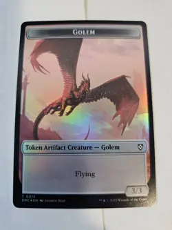MTG Golem | Construct FOIL Double sided token - Aetherdrift - Image 2