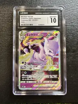 CGC Graded Gem Mint 10 Mewtwo VSTAR 2022 JPN 031/071 Holo Pokemon Go Triple Rare - Image 1