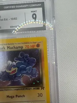 Vintage 2000 Pokemon Dark Machamp Holo – 1st Edition Team Rocket – Graded 9 Mint - Image 3