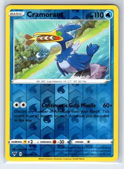 Cramorant 040/185 Uncommon Vivid Voltage Pokemon Reverse Holo Near Mint - Image 1