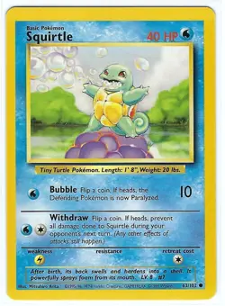 Squirtle 63/102 - Baset Set - 1999 - Vintage WOTC - Common - Lightly Played - Image 1